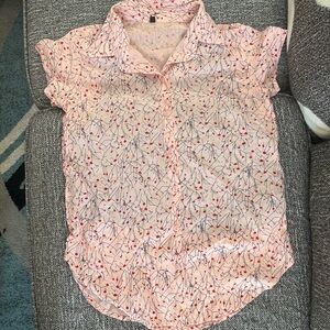 Pink Floral Kids Shirt